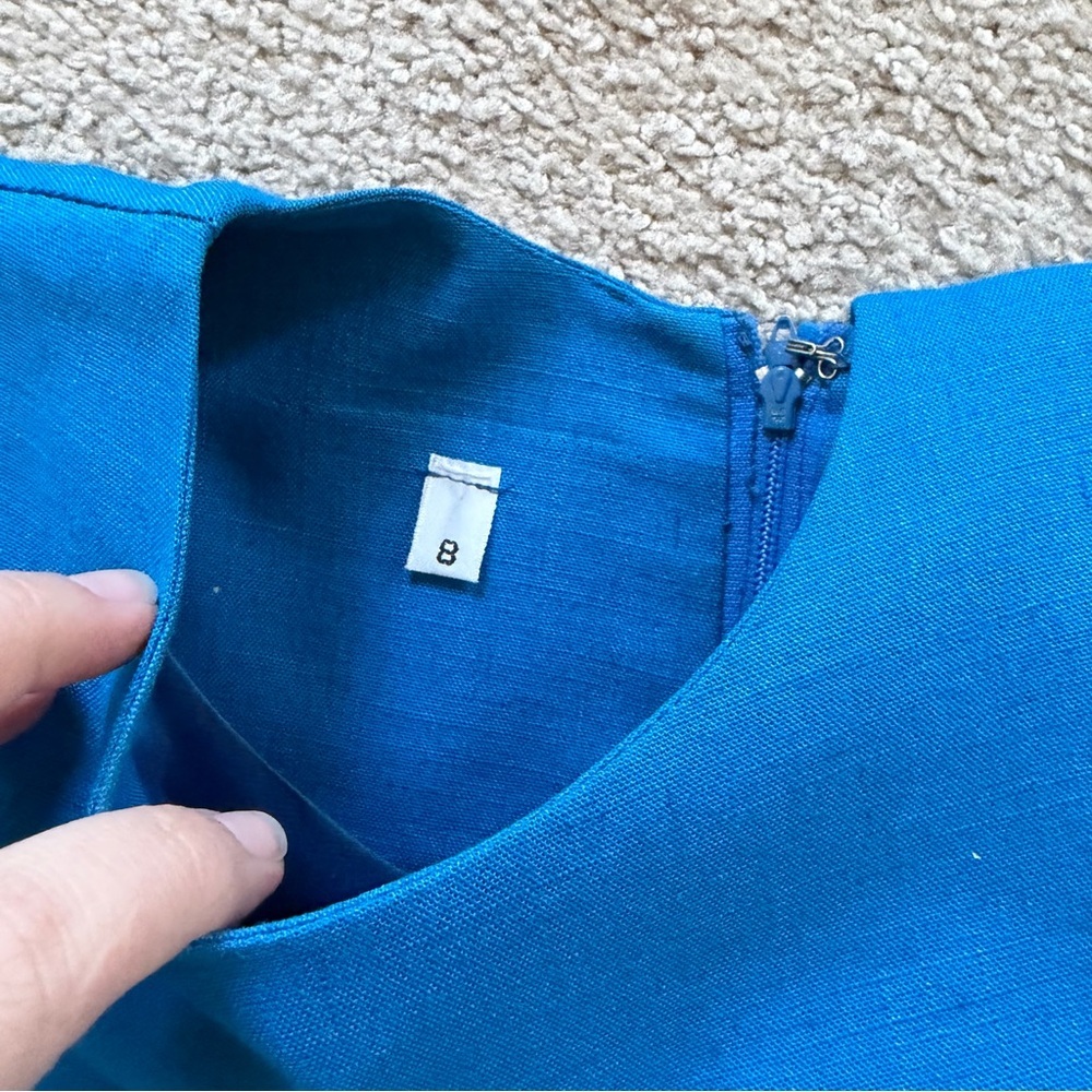 VTG ~ 1970s ~ Royal Blue Sheath Dress ~ Business Casual ~ Midi ~ Size 8 - Picture 4 of 5